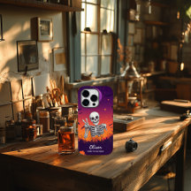 Skeleton d'Halloween "Os to Be Wild !" Panneau de 