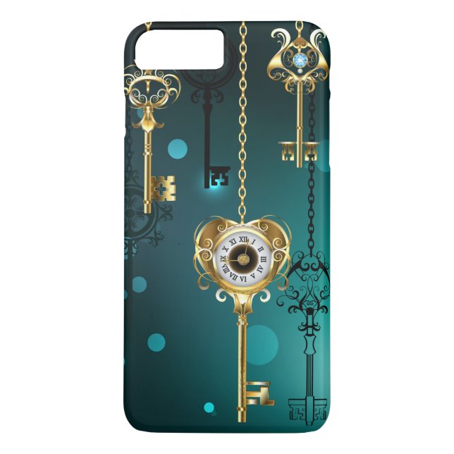 Coques Case-Mate iPhone Skeleton Keys on Green Background (Dos)