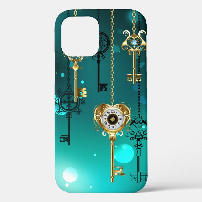 Coques Case-Mate iPhone Skeleton Keys on Green Background (Verso)