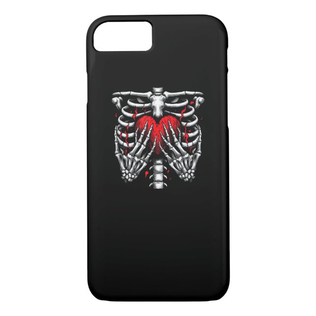Coques Case-Mate iPhone Skeleton Mains tenant Coeur Halloween Costume amus (Dos)