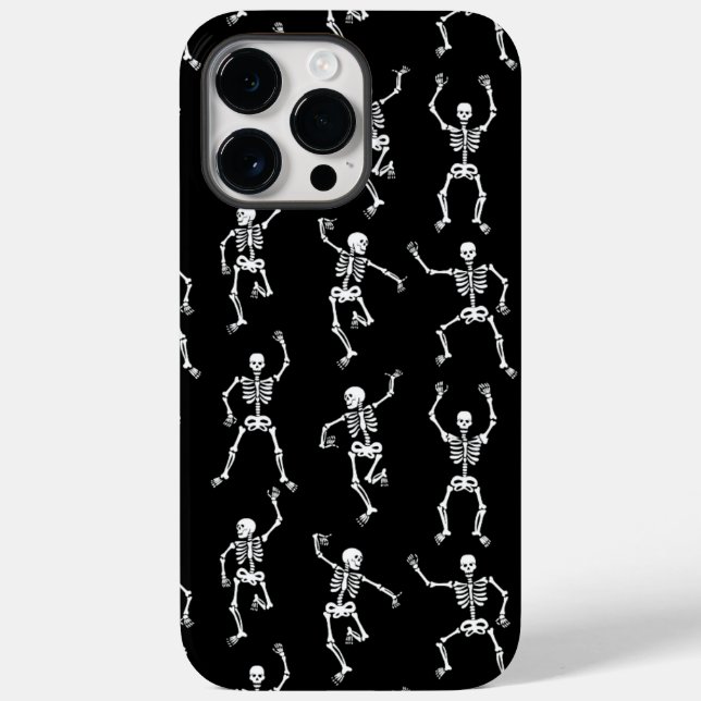 Coques Case-Mate iPhone Skeletons d'Halloween noirs (Verso)