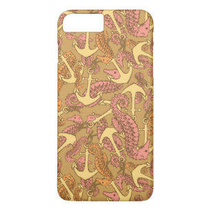 Coque iPhone 7 Plus Sketchy Seahorse Et Ancre Motif