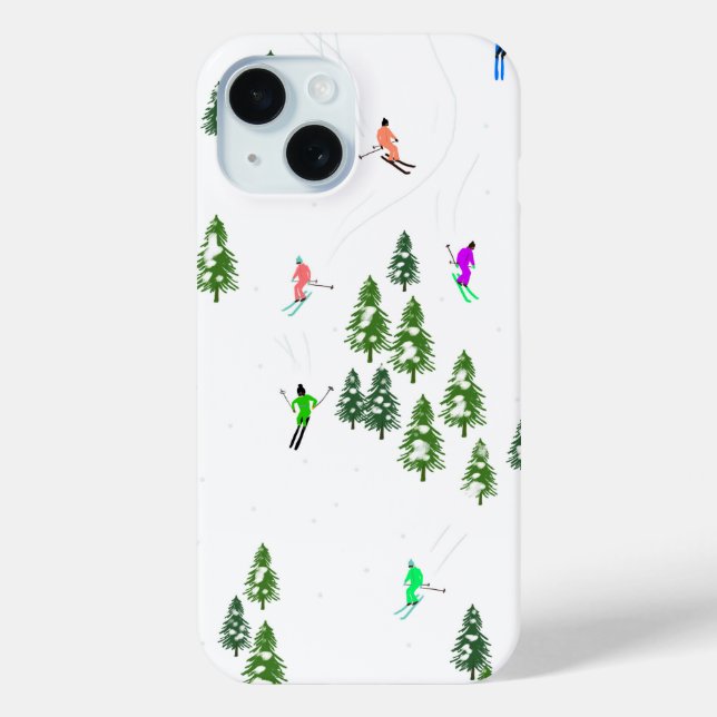 Coques Case-Mate iPhone Ski alpin Ski Ski Arbres d'hiver (Verso)