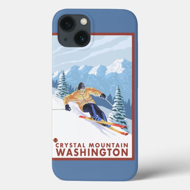 Coques Case-Mate iPhone Ski de neige - Crystal Mountain, WA (Verso)