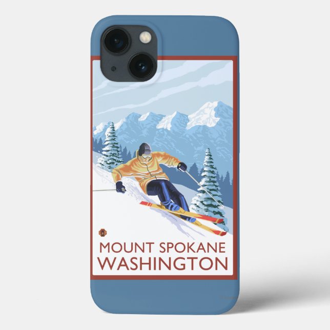 Coques Case-Mate iPhone Ski de neige - Mont Spokane, (Verso)