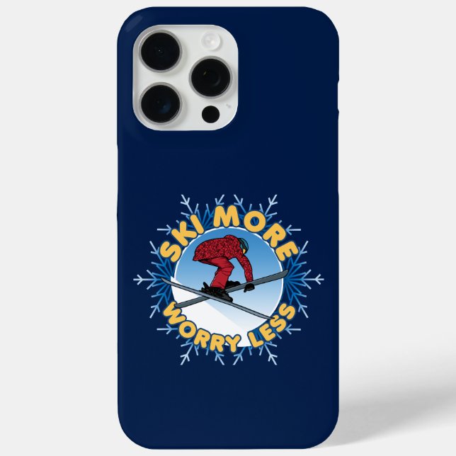 Coques Case-Mate iPhone Ski Plus Inquiète Moins | Citation de ski (Verso)