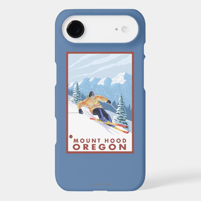 Coques Case-Mate iPhone Skieur de neige de Downhhill - capot de bâti, (Verso)