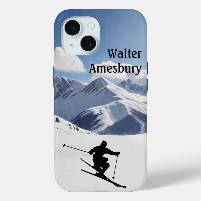 Coques Case-Mate iPhone Skiing Mountain Scene personalize  (Verso)