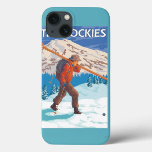 Coques Pour iPhone Skis de transport de neige de skieur - les