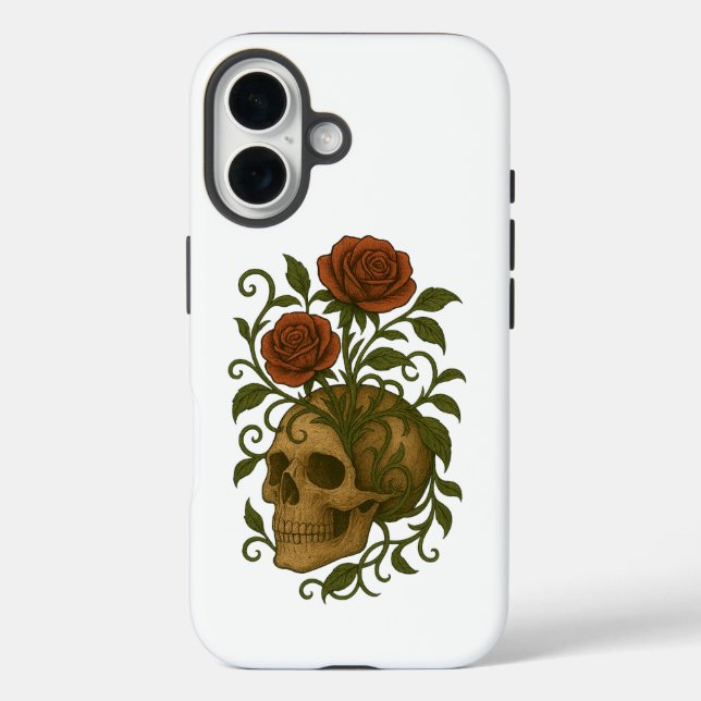 Coques Case-Mate iPhone Skull and Roses Eternal Bloom Art Design (Verso)