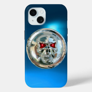 Coque Pour iPhone 15 SKULL RIDERS MONOGRAMME bleu