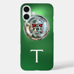 Coques iPhone 16 Plus SKULL RIDERS MONOGRAMME vert