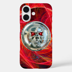Coque Pour iPhone 16 SKULL RIDERS rouge gris doux