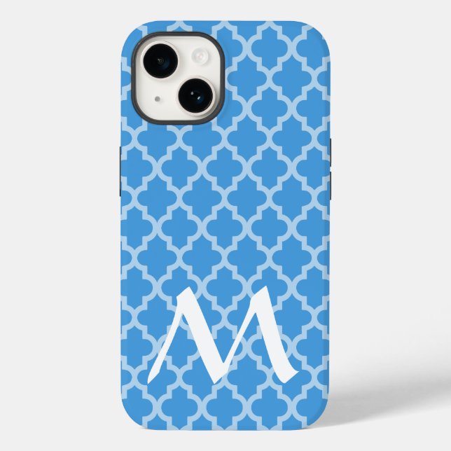 Coques Case-Mate iPhone Sky Blue Marocain Moods Quatrefoil (Verso)