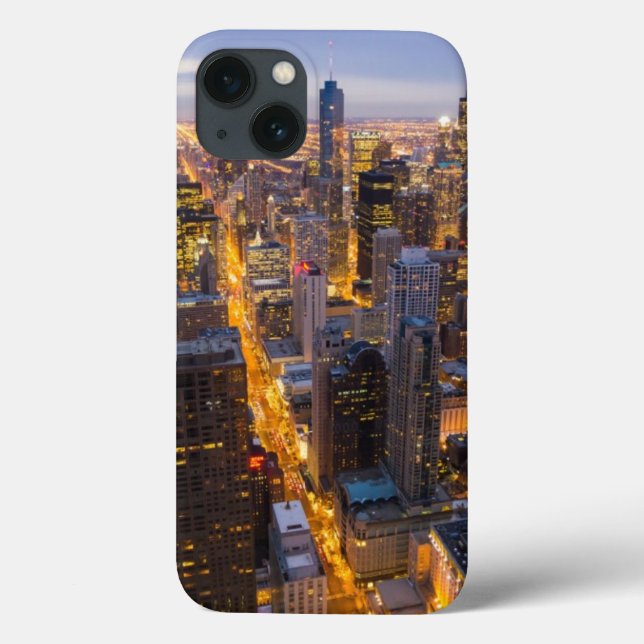 Coques Case-Mate iPhone Skyline du centre-ville de Chicago à la tombée de  (Verso)