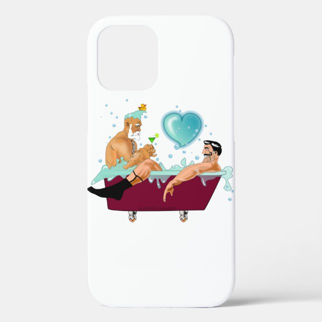 Coques Case-Mate iPhone SlipperyJoe's deux gays hommes aiment la baignoire (Verso)