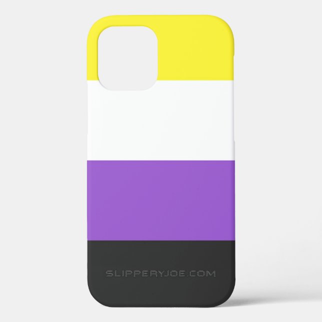 Coques Case-Mate iPhone SlipperyJoe's Nonbinary Pride Drapeau gay cadeaux  (Verso)