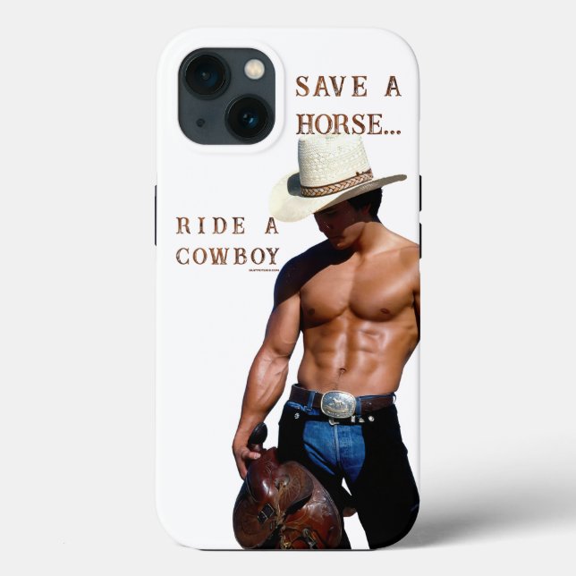 Coques Case-Mate iPhone SlipperyJoe's save horse ride paille cowboy casque (Verso)