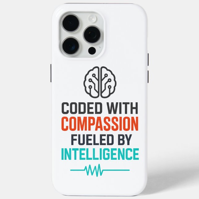 Coques Case-Mate iPhone Slogan AI - Codé avec la compassion alimenté (Verso)