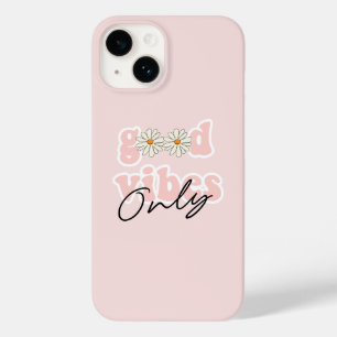 Coque Pour iPhone 14 Slogan hippie des années 70 de Good Vibes