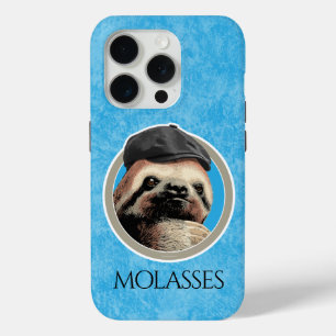 Coque iPhone 15 Pro Sloth (dans Baker Boy casquette)
