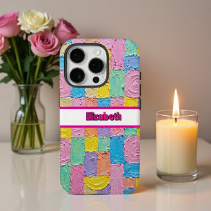 Coques iPhone 16 Pro Smartphone Abstrait géométrique Pastel texturé