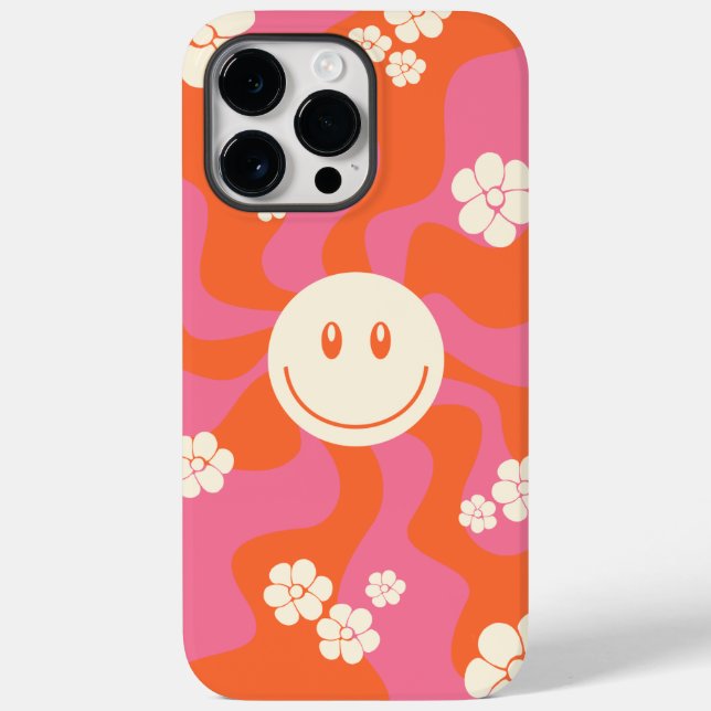 Coques Case-Mate iPhone Smile - rose, orange et crème (Verso)