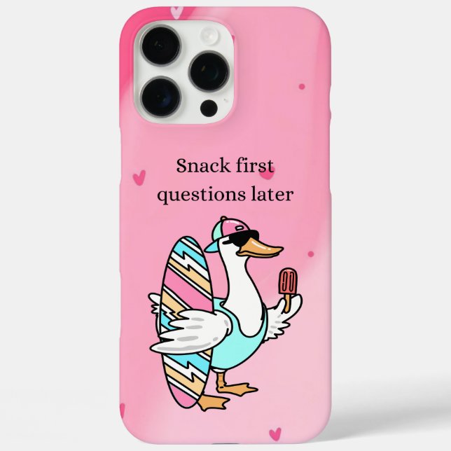 Coques Case-Mate iPhone Snack First, Questions Later Shirt | Cool Duck  (Verso)