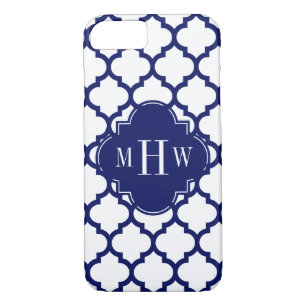 Case-Mate iPhone Case SNavy White Marocain #5 Emerald 3 Monogramme initi