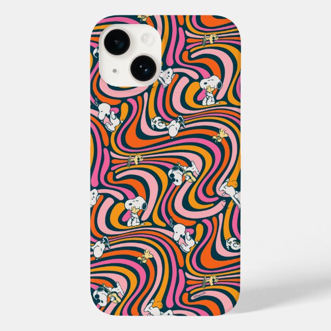 Coques Case-Mate iPhone Snoopy & Woodstock Vibes Super Motif violet (Verso)