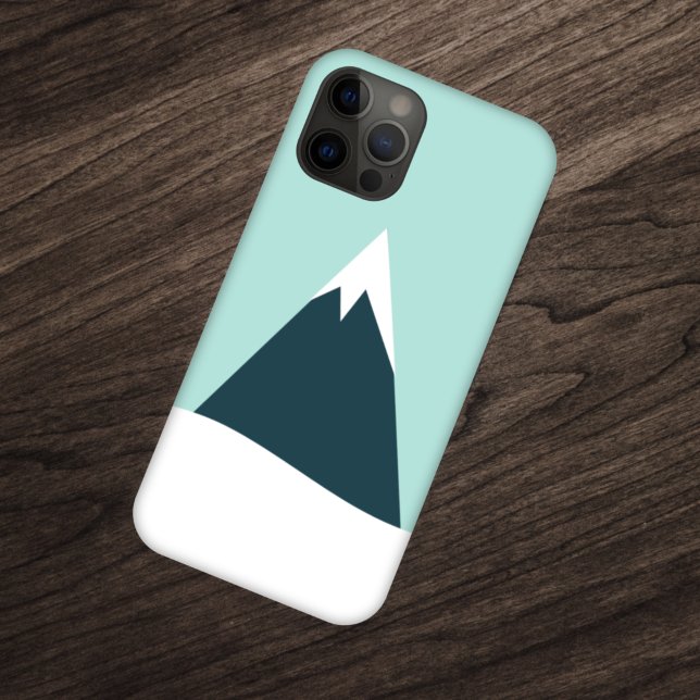 Coques Case-Mate iPhone Snow Mountain Scandinavian Winter Minimum Blue (Créateur téléchargé)