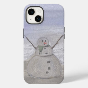 Coque Pour iPhone 14 Snowman Froide À La Plage