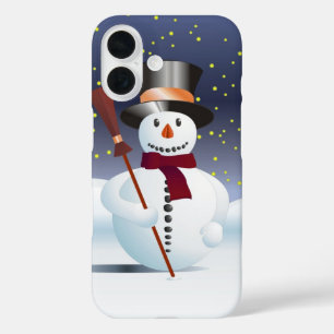 Coque Pour iPhone 16 Snowman pour Noël