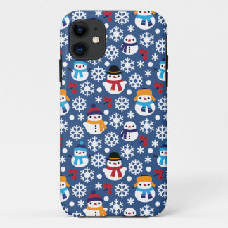 Coque Case-Mate Pour iPhone Snowmans & Snowflakes Motif sans couture