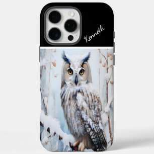 Coques iPhone 16 Pro Max Snowy Owl's Winter Perch