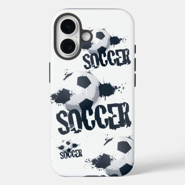 Coques Case-Mate iPhone Soccer Graffiti iPhone 16 Case (Verso)
