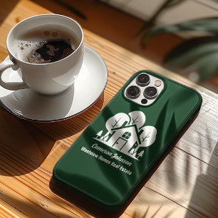 Coque Pour iPhone 16 Société immobilière Maison verte personnalisée en