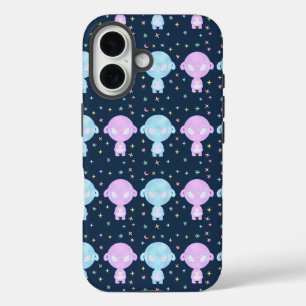 Coque Pour iPhone 16 Sœurs jumelles aliens pastel   Art cosmique kawaii