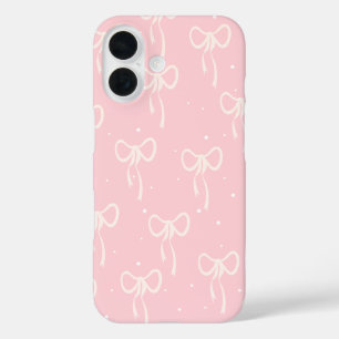 Coque Pour iPhone 16 Soft Pink Ribbon Aesthétique - Cute & Feminine