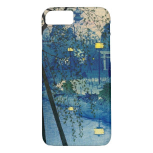 Coque iPhone 8/7 Soirée japonaise vintage dans le bleu