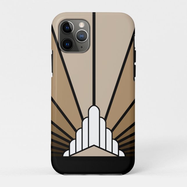Coques Case-Mate iPhone Soleil Art déco bronzé (Dos)