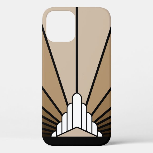 Coques Case-Mate iPhone Soleil Art déco bronzé (Verso)
