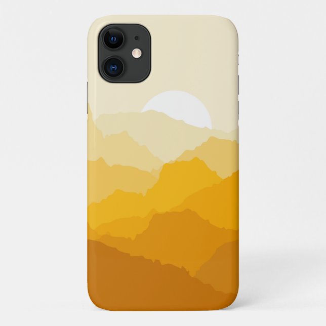 Coques Case-Mate iPhone Soleil de montagne jaune et orange (Dos)