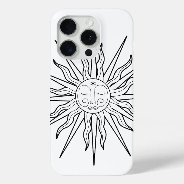 Coques Case-Mate iPhone Soleil lunaire noir et blanc Astrologie céleste (Verso)
