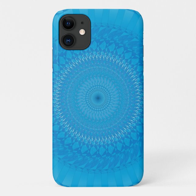 Coques Case-Mate iPhone Soleil Mandala bleu clair (Dos)