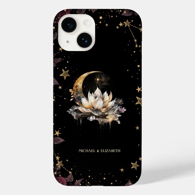 Coques Case-Mate iPhone Soleil Or Céleste, Lune, Lotus Stars (Verso)