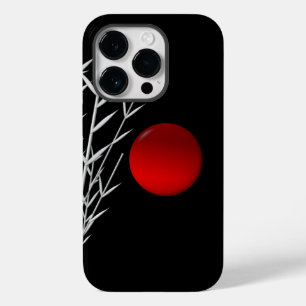 Coque Pour iPhone 14 Pro Soleil rouge noir blanc zen