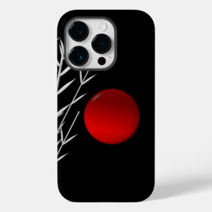 Coque Pour iPhone 14 Pro Soleil rouge noir blanc zen