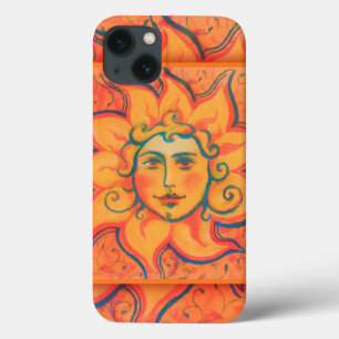 iPhone 13 Case Soleil souriant, Art Imaginaire Fairytale, Jaune o