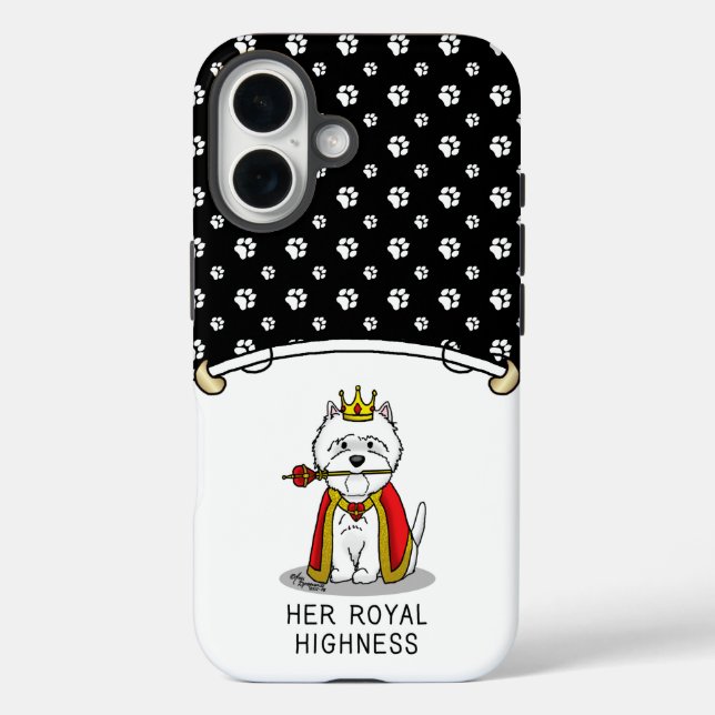 Coques Case-Mate iPhone Son Altesse Royale la reine Westie Dog (Verso)